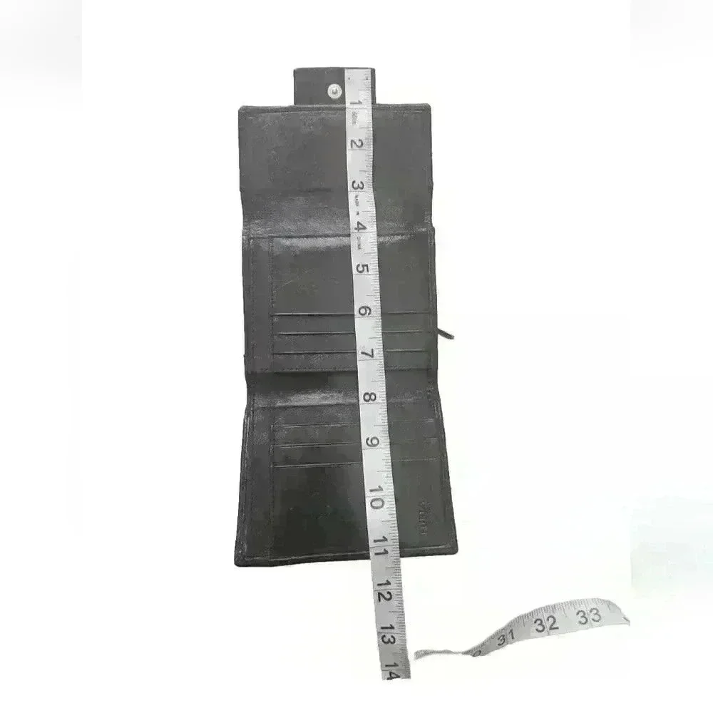Furla Vintage Black Leather Compact Wallet